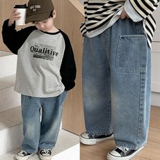 [앙디] F청바지 와이디포켓 (FE105)_(아동복 데님팬츠 데님바지 통 일자 아동옷 유아복 의류 여아용 남아용 공용 봄 가을 청바지)