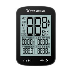 WEST BIKING 智慧GPS碼錶 2.4英寸 FSTN LCD大屏 IPX7防水 20+小時續航, XQ2黑色中文, 1個