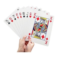 巨無霸撲克牌 塑膠塗層 28.5 x 21 公分, 白色,紅色, 1個