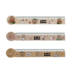 카피바라 캐릭터 15cm 자 3종1세트 학용품 준비물, 600카피바라캐릭터자 3종1세트