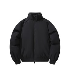 加絨加棉男士立領夾克外套 秋冬新款加厚純色商務休閒棉衣 短款保暖運動棉服