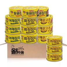 동원 참치기획 5종 90g (매운고추+야채+김치찌개+짜장+카레참치) 각 1개씩, 3세트