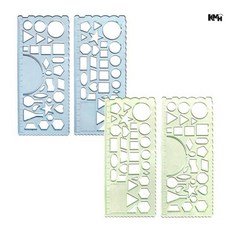 모양자세트 2개입 학용품자 수업교구 플라스틱자