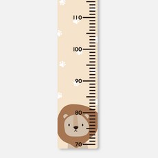 루키마켓 북유럽 디자인 유아 아이 어린이 동물 키재기자, 4.사자