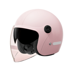 JODDA 국가 표준 3C 인증 전동차 헬멧 오토바이 헬멧 보온 안전모 이중 선글라스, 핑크색