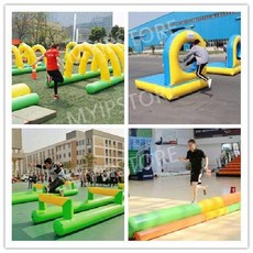 에어 사다리 6인용 교구 바퀴 공기주입식 궤도 전차 체육 학생 야유회 인용 놀이 게임 행사, C. 슈퍼 장애물 경주 (4개 세트), 1개