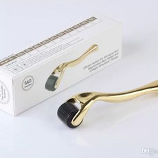 GJmall 더마롤러 540니들 티타늄 MTS 홈케어 피부 재생용 롤러, 1.5mm 골드 핸들, 1개