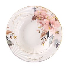 花卉圖案一次性深盤 24cm, 1個, 8個裝
