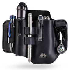 바이펄러드 (PJ35) 멀티툴 수납 천연소가죽 벨트 수납집, 브라운 -