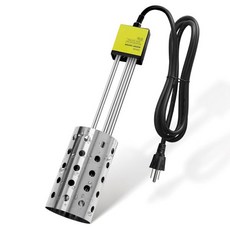 1000W 전기 침지 히터 304 스테인리스 스틸 가드가 장착된 버킷 온수기 온도 조절기 및 자동 차단 기능이 있는 잠수식 버킷 히터 몇 분 만에 5갤런의 물을 가열합니다