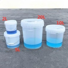 눈금 양동이 세차용 버킷 투명 뚜껑 밀봉 들통 PP 1L투명통, 5L