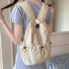 말랑킷 스트링 데일리 나일론 여행용 캐주얼 노트북 키링 백팩 경량 가벼운 여성 백팩 배낭가방