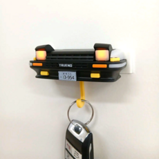 그린플래그 현관 선반 열쇠 차키 걸이 후크 현관문 무타공 LED, 1개, AE86 TRUENO (블랙)