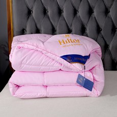 신상품 흰색 구스다운 다운 이불 겨울 두꺼운 보온 봄가을 에어컨 심지, 180x220cm 5kg, 분홍색