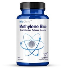 MitoClene 120 연장 방출 메틸렌 블루 캡슐 10mg 제약 USP 등급 4개월 분량 미토콘드리아 에너지 지원을 위한 전달 비타민 C 및 아연 피콜리네이트 포함, 1개, 120정