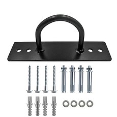 배틀 로프 앵커 벽 천장 마운트 키트 브래킷 후크 서스펜션 스트랩 크로스핏 체조 링 체중 근력 훈련 시스템 요가 스윙 해먹 복싱 장비, 1 블랙