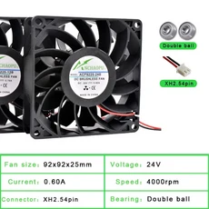 ACP9225 12B 24B 섀시 전력 인버터용 대용량 냉각 팬 9cm 92mm 92x92x25mm DC12V 24V 2 핀, 01 24V