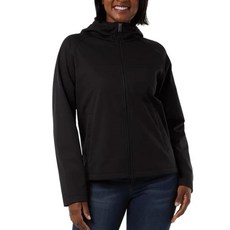 32 Degrees Heat 여성용 플리스 라인 후드 풀 지퍼 소프트쉘 재킷 블랙. L 159186