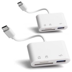 [2팩] 안드로이드용 SD 카드 리더기 마이크로 SD 카드 to USB 어댑터 카메라 메모리 카드 리더기용 USB C SD 카드 리더기 PC 폰 패드용 Wansurs SD 카드