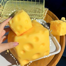 대왕 치즈 말랑이 점보 말랑이 타바 스퀴시 마시멜로우 슬라임 스트레스볼, 1개, 대왕 치즈말랑이