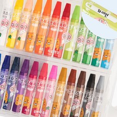 카카오프렌즈 오 해피데이 24색 크레파스 / 어린이집 생일선물 초등학생선물 크레파스 학용품 크레용 학용품세트 미술놀이 엄마표미술놀이 유아미술놀이 크레파스 24색 어린이 크레파스