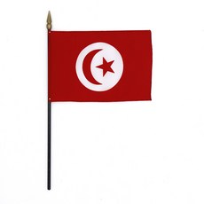 인사동공예 미니 탁상기 깃발 세계 국기 만국기 10x15cm, 1개, 튀니지