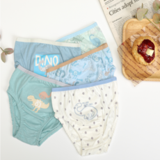 온웨어 남아용 순면 공룡화석 삼각팬티 5종 세트