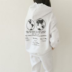 CLICK N ME 地球印花連帽外套