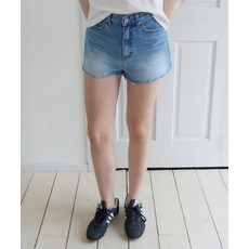 [썸웨어버터] Pento Cutting Denim Shorts - Middle Blue