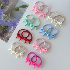 [모닝하트] 유아 머리끈 리본 미니링 파스텔 고무줄 8개 1세트 2컬러