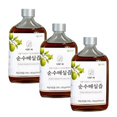봄나래 저당 무설탕 순수매실즙 매실청, 3개, 350g