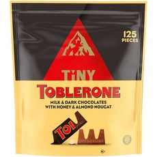 토블론 타이니 모둠 초콜릿 버라이어티 밀크 다크 벌크 할로윈 캔디 125개, 125 Count (Pack of 1), 1개