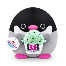 Snackles ZURU 시리즈 2 펭귄 & 배스킨-로빈 20.3cm(8인치) 봉제 인형 울트라 소프트 플러시 실제 라이선스 브랜드가 있는 수집용 동물 선물 가능 4237, 배스킨로빈스 펭귄