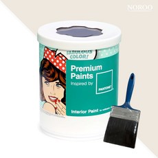 노루페인트 팬톤 내부용 실내벽면 저광 페인트 1L, 11-0701 Whisper White+ 랜덤붓 1개, 1개