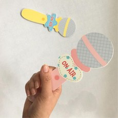 아이들 영어공부 발표 수업용 핸드마이크 교구 노랑 핑크 손잡이마이크 4세