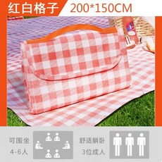 加厚戶外野餐墊 露營野炊帳篷地墊 便攜沙灘墊 郊遊野營墊, 紅格中號#2米*1.5米 超值精選瘋2,手提【加大加厚防裂不沾花草防水】 超0