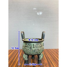 香爐＊福壽鼎【銅鼎＊祭典款】老貨厚款銅鼎＊香粉爐＊煙貢上施, 1個, 仿青銅鼎