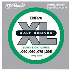 D'Addario Single Bass Half Rnd 060 롱, 1개