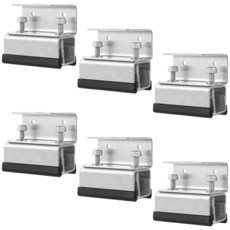 루프 랙 장착 브래킷 6개 스테인리스 스틸 차량 랙 브래킷 마운트 키트 12개의 고무 스트립 대부분의 RV 요트 밴 자동차 루프 박스에 적합, 루프 랙 장착 브래킷 6개, 스테인리스 스틸 차량 랙