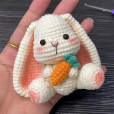 토끼 뜨개도안 인형키링 장난감 DIY 코바늘뜨기 패키지, 1개, 글루티노이토 DIY 재료 팩