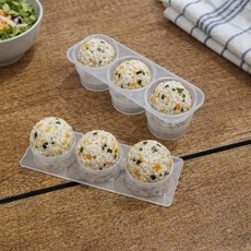 대코 원형주먹밥틀3구-김밥틀 동글동글 도시락 모양틀 원형밥틀 국내생산, 1개, 상세페이지 참조