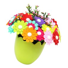 shangren DIY 공예 철 와이어 버튼 펠트 부케 키트 40 꽃 만들기, 달걀 재스민, 1개