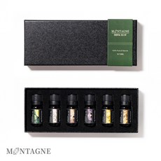 Montagne 精油禮盒組 6件入 芳香調理油, 1個, 禮盒6件組, 10ml, 薰衣草/葡萄柚/檀香/甜橙/快樂鼠尾草/佛手柑