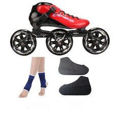 성인용 인라인 스케이트 롤러브레이드 고급 선수용 블랙 (35 사이즈), 1개, F. 레드 3륜 세트 1