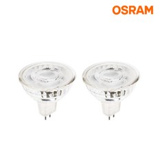 오스람 LED 할로겐 전구 램프 4.5W MR16, 전구색, 2개