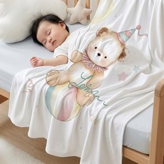 [KC인증] 몽실이 베이비 뱀부 블랭킷 2SET 여름 유아 아동 담요 무형광 외출, SET4(코알라+풍선곰)