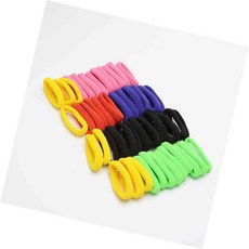 두툼한 컬러 헤어끈 머리끈 고무줄 48p 무매듭 대용량 양말목 포니테일 CT839