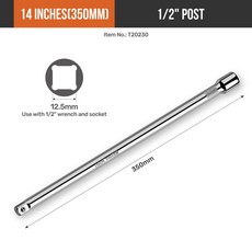 HI SPEC 소켓 익스텐션 필수 150MM 드라이브 인치 세트 PC 100MM 길이 렌치용 50MM 래칫 수공구, 355mm(14inch)