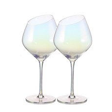 꿈의집 홀로그램 오로라 판타지 버건디 와인잔, 600ml, 2개