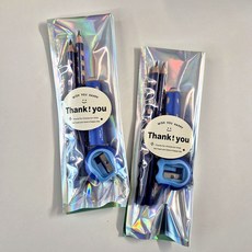 리라그루브 점보연필세트 전용연필깎이 지우개, 블루세트